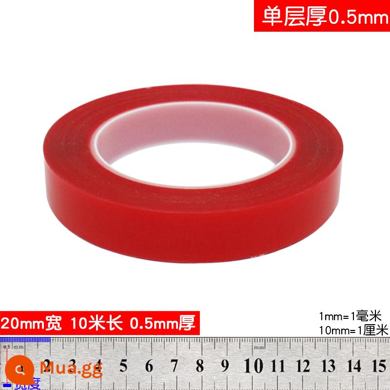 Băng keo hai mặt Nano Acrylic Độ nhớt cao Cố định mạnh Tường dính tự dính cho ô tô - 20mm*10m*0.5mm