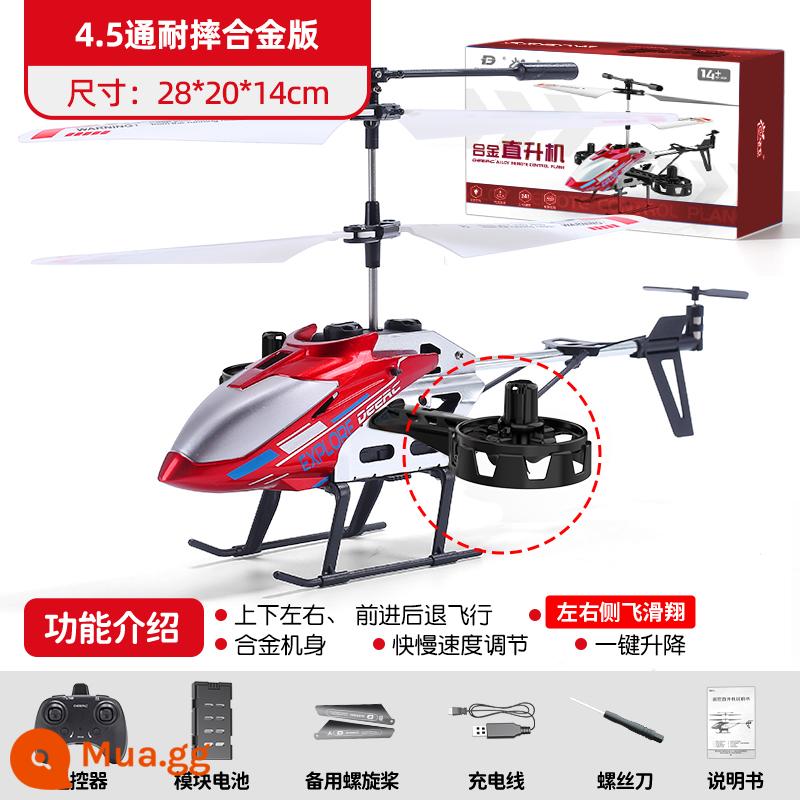 Máy bay điều khiển từ xa trẻ em chống rơi học sinh tiểu học mô hình máy bay nhỏ drone sạc máy bay đồ chơi cậu bé máy bay trực thăng - Phiên bản cơ bản hợp kim 4.5 pass [Technology Red] có thể bay ngang