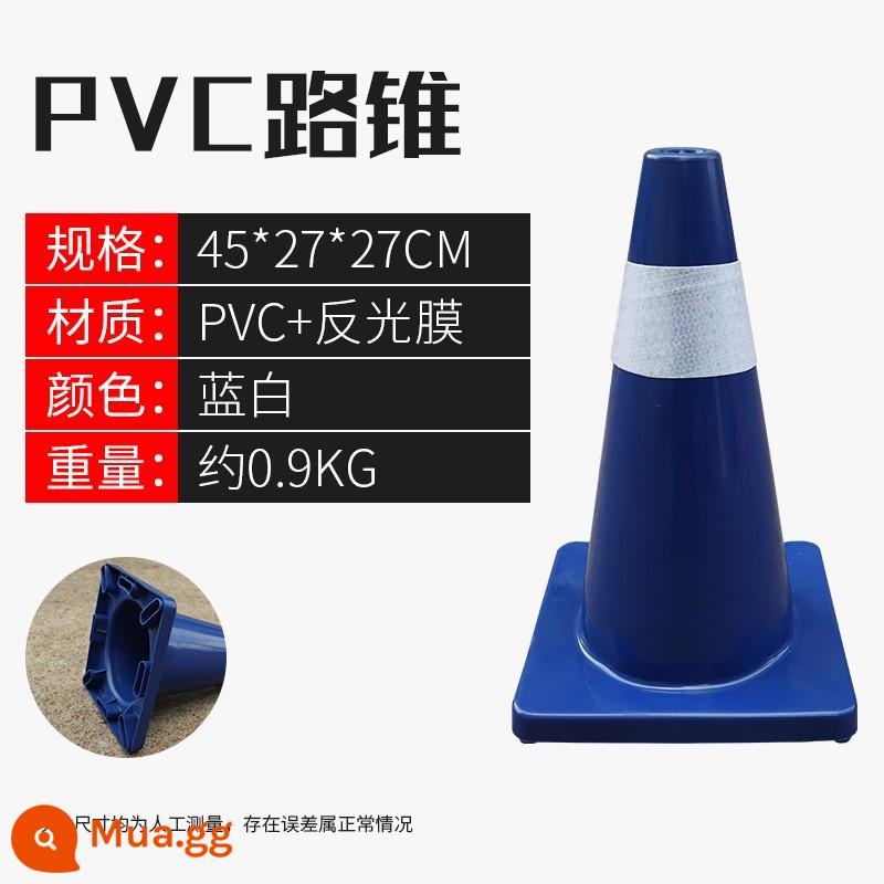 Hình nón đường bằng cao su PVC hình nón phản quang thùng kem không có chướng ngại vật đỗ xe cột cảnh báo hình tam giác an toàn Mẫu hình nón kem - Nón đường nhựa PVC 45CM xanh đậm