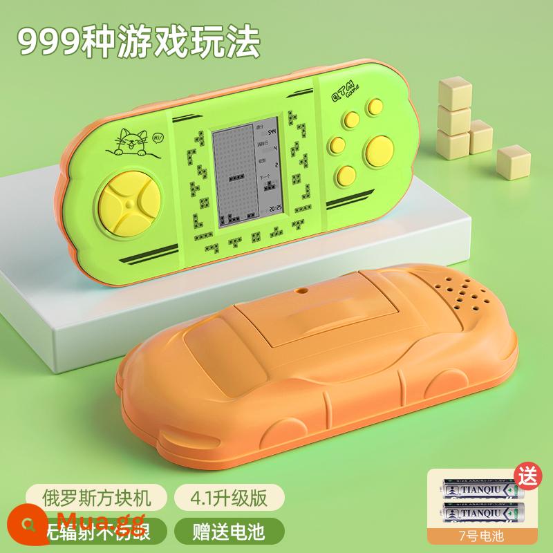 2023 máy chơi game cầm tay mới dành cho trẻ em retro arcade tuổi thơ hoài cổ Tetris đôi mini nhỏ cầm tay đua xe tăng tiểu học nam nữ quà tặng ngày đầu năm - 999 game 4.1 phiên bản nâng cấp màn hình ngang mẫu xe màu lục lam