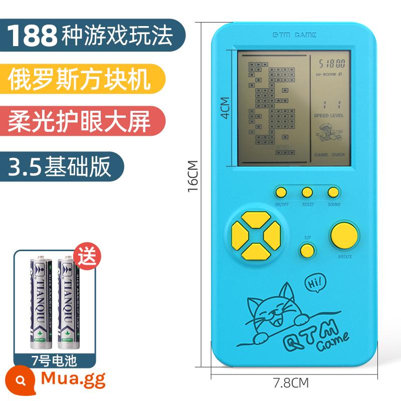 2023 máy chơi game cầm tay mới dành cho trẻ em retro arcade tuổi thơ hoài cổ Tetris đôi mini nhỏ cầm tay đua xe tăng tiểu học nam nữ quà tặng ngày đầu năm - 188 Trò Chơi Phiên Bản 3.5 Tetris Game Console Màu Xanh