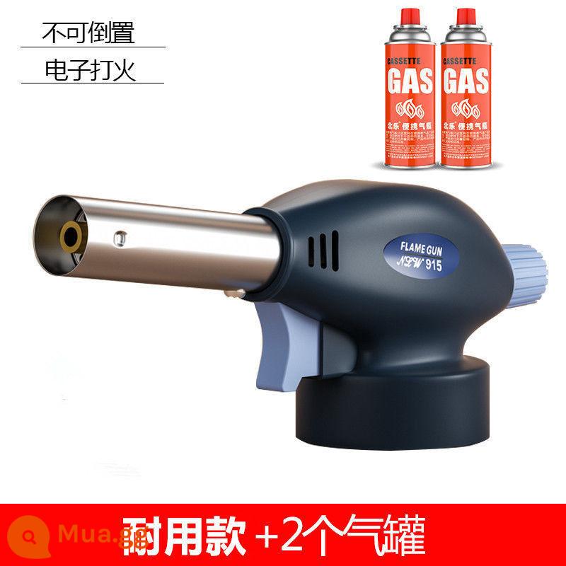 Băng cassette bình gas lửa súng blowtorch đốt lông heo đánh lửa nướng gas súng hàn ngọn lửa đốt thịt đầu súng phun hộ gia đình - Model bền bỉ + 2 bình gas