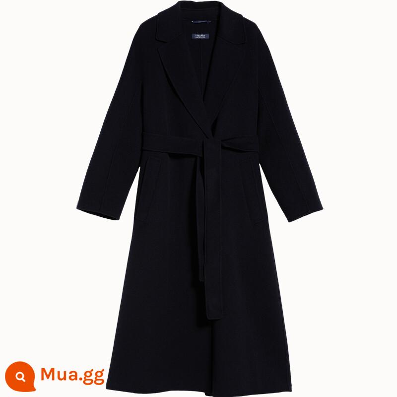 [Tuyển cuối mùa] Áo khoác len buộc dây hai mặt MaxMara nữ 9016123306& - đen