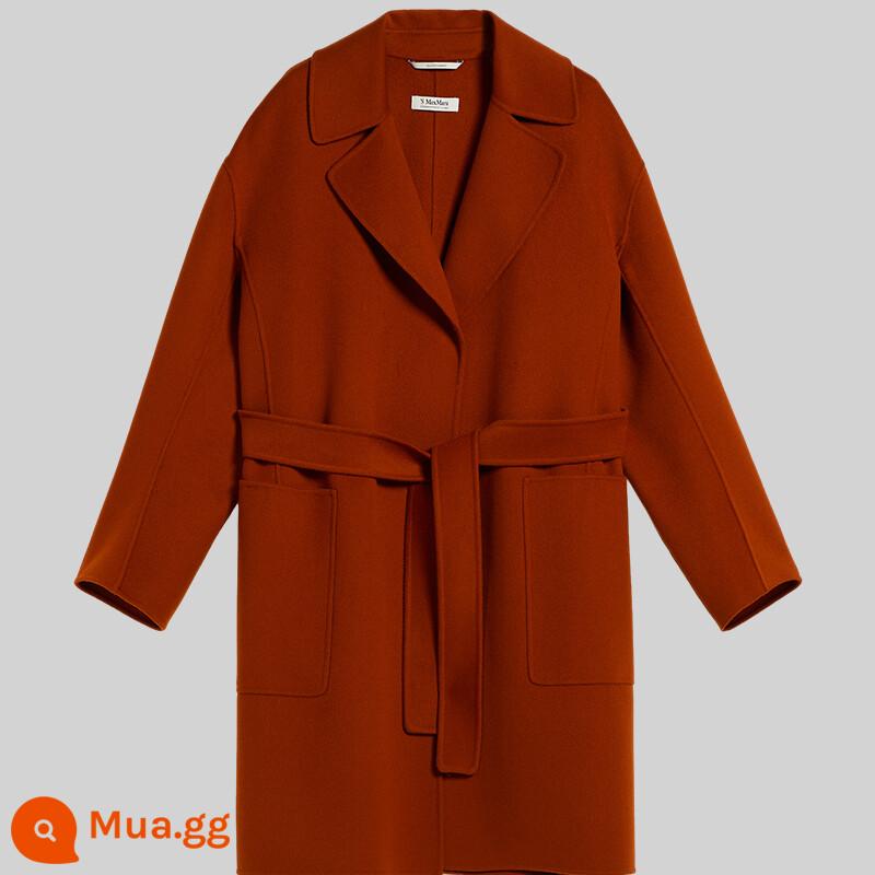 [Tuyển cuối mùa] Áo khoác len cừu 2 mặt dài vừa MaxMara 9016023906 - màu đỏ