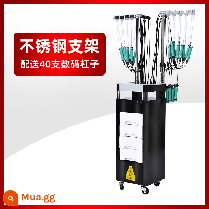 Mới 24V Nhiệt Độ Không Đổi Máy Uốn Tóc Salon Làm Tóc Thông Minh Nóng Uốn Cơ Chế Kundian Kỹ Thuật Số Máy Gốm Sứ Kép uốn Máy - Máy kỹ thuật số màu đen có 40 đầu + 40 thanh + 16 hộp quản lý cáp