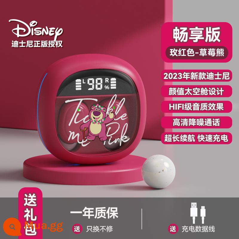 Tai nghe Bluetooth true wireless Disney 2023 thể thao mới chất lượng cao thời lượng pin siêu dài phù hợp cho Apple Huawei nữ - Thưởng thức phiên bản ★ Little Strawberry Bear [Chất lượng âm thanh HIFI ★ Cuộc gọi HD]