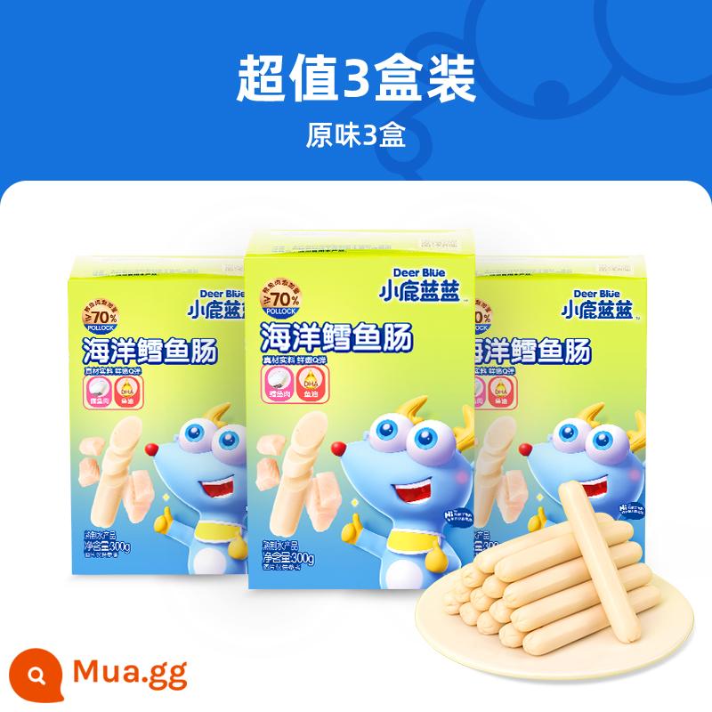 Little Deer Blue Cod Xúc xích 300g Kho báu trên mỗi hộp 20 Deep Ocean Treasure Snack Fish và Thịt ruột Dinh dưỡng Ham Xúc xích Ham - [3 hộp giá trị lớn] 3 hộp xúc xích cá tuyết nguyên bản, khoảng 60 miếng [Hỗn hợp