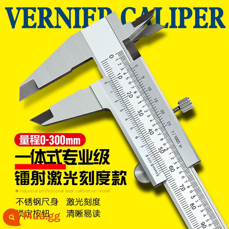 Longshuo cấp công nghiệp vernier caliper màn hình kỹ thuật số độ chính xác cao dầu thép không gỉ tiêu chuẩn hộ gia đình ba khối lượng micromet độ sâu nhỏ - [Cân kép cấp chuyên nghiệp/Thép không gỉ] Thước cặp đo lường tích hợp 0-300mm + Hộp lưu trữ