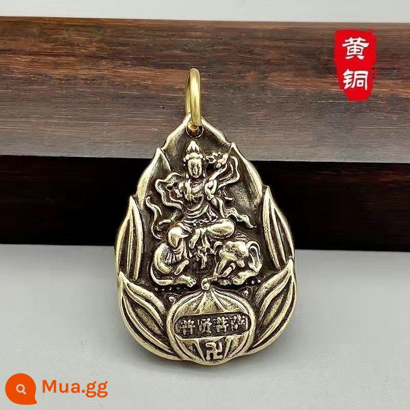 Đồng thau mười hai cung hoàng đạo tám vị thần hộ mệnh buôn chuyện thương hiệu móc chìa khóa nam nữ mặt dây chuyền cá tính bầu giáng sinh Phật mặt dây chuyền - Rồng Rắn] Phổ Hiền + Vòng Tròn Nhỏ