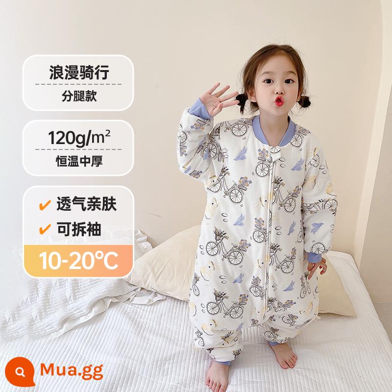 Túi ngủ cho bé mùa xuân, mùa thu và mùa đông cotton nguyên chất có nhiệt độ không đổi chia chân cho trẻ sơ sinh và trẻ nhỏ Bộ đồ ngủ chăn bông chống đá cho tất cả các mùa - Chăn bông dày vừa phải [nhiệt độ phòng khuyến nghị 10-20oC] cưỡi ngựa lãng mạn