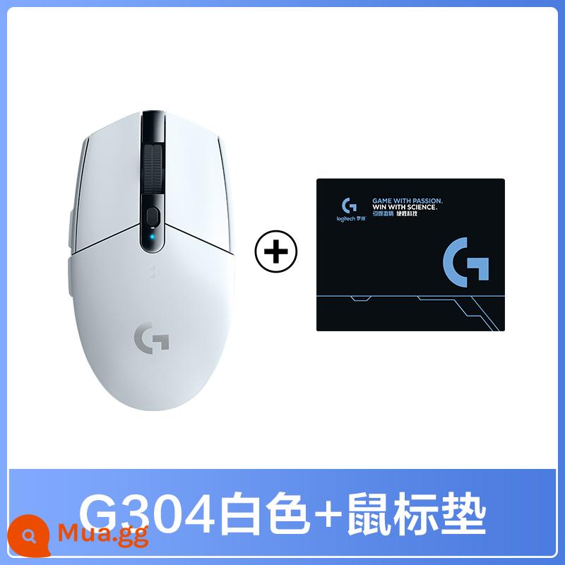 Logitech G304 chuột không dây game esports cơ máy tính để bàn laptop chuột cf/lol ăn gà macro nam - G304 trắng + miếng lót chuột