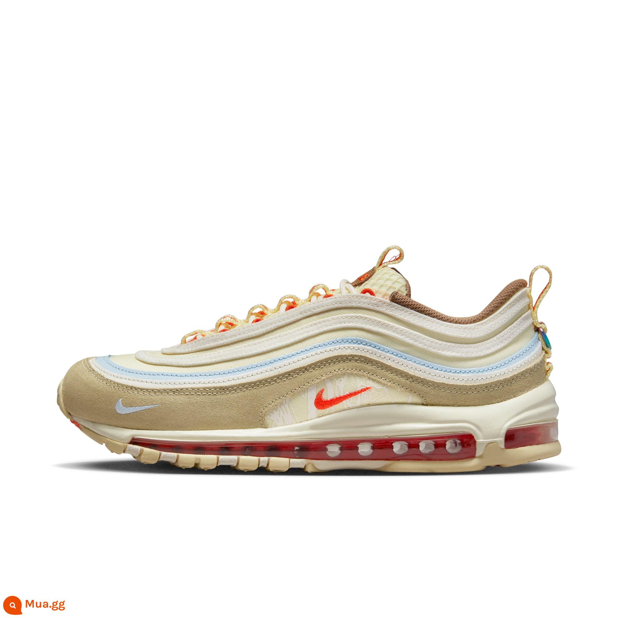 NIKE Official OUTLETS Giày thể thao nam Nike Air Max 97 DX6037 - 781 Thạch cao/Cam an toàn/Trắng cánh buồm/Vôi nhạt/Nâu lũa đậm/Xanh Celestine