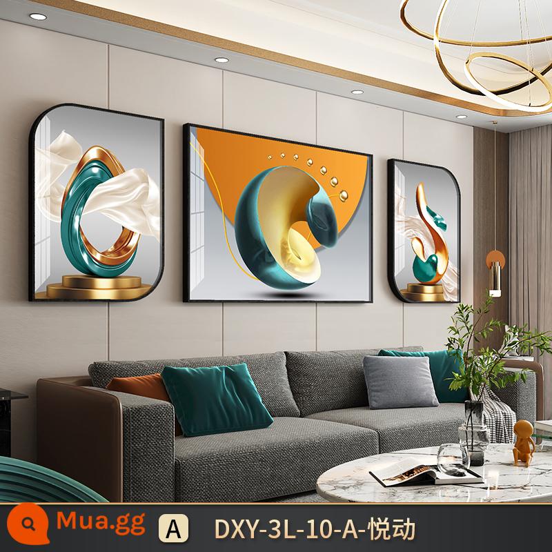 Hiện đại đơn giản phòng khách vẽ tranh trang trí sofa nền treo tường ánh sáng sang trọng cao -những bức tranh tường khí quyển ba bức tranh pha lê vẽ tranh vẽ tranh vẽ tranh vẽ tranh pha lê - Yuedong-Khung đen-DXY10A