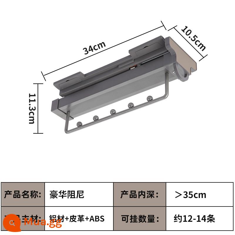 Thanh treo tủ quần áo thanh treo kéo ra móc treo quần áo thanh dọc dọc thanh ngang nông tủ móc treo quần áo cửa trên - Đường ray đôi màu xám Khaki 34cm [Mẫu được đề xuất trong hình ảnh chính]