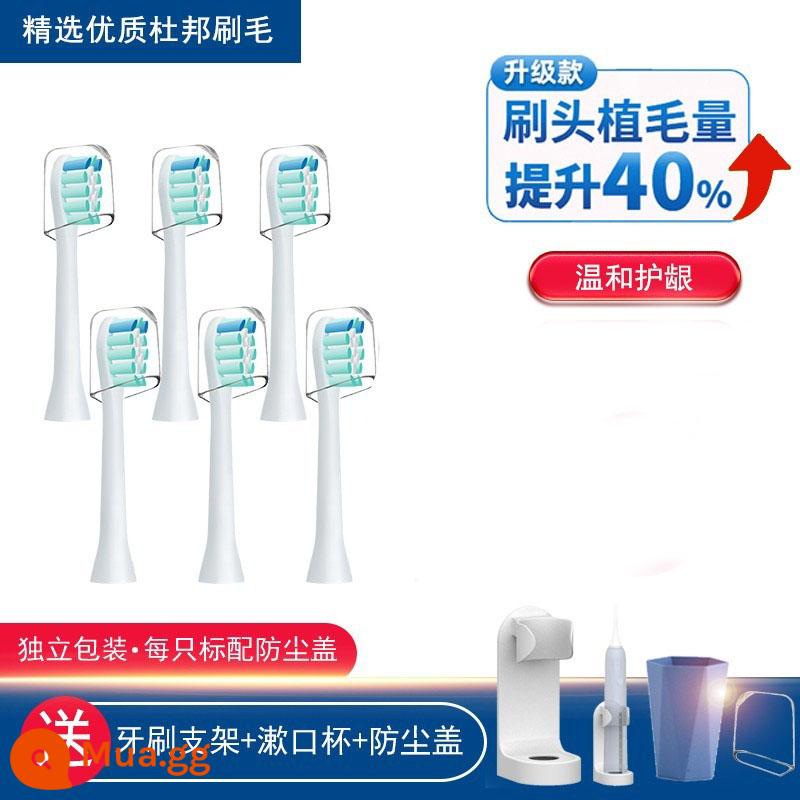 Thay thế đầu bàn chải đánh răng điện đa năng 360T1 sonic / Changhong teethclean / ORACLEEN puppy y1 - Hộp đựng bàn chải đánh răng 6 miếng màu trắng mềm