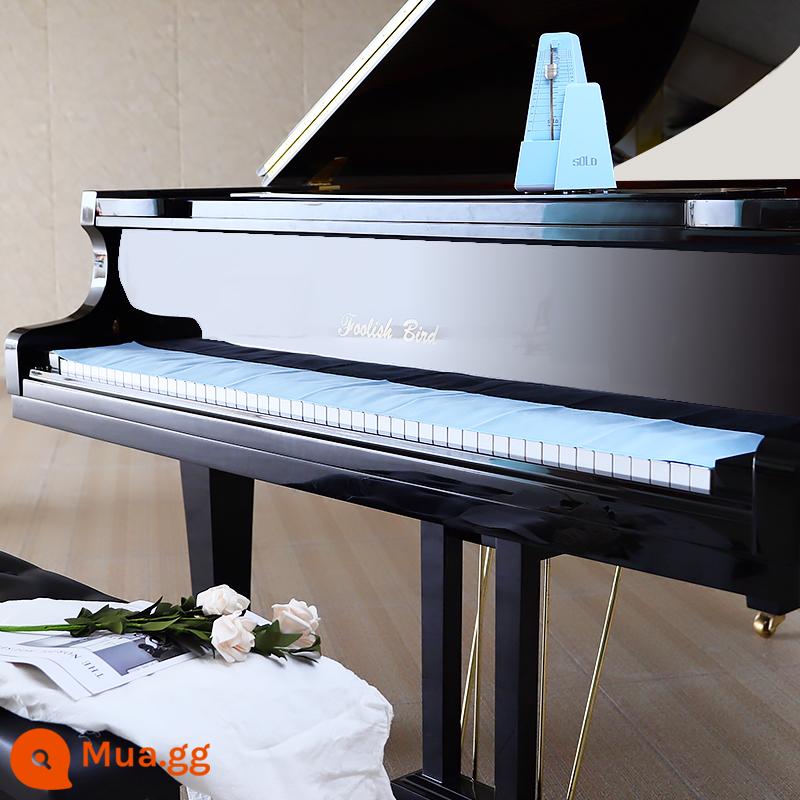 Vải bọc bàn phím đàn piano Platinum Sino vải nhung hai mặt chống bụi vải sợi nhỏ dày vải đàn piano điện tử 88 phím - Màu xanh biển trong suốt [Bìa khóa đa năng]