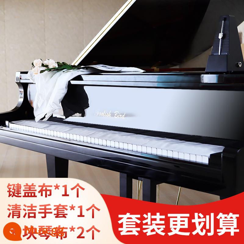 Vải bọc bàn phím đàn piano Platinum Sino vải nhung hai mặt chống bụi vải sợi nhỏ dày vải đàn piano điện tử 88 phím - Xám cao cấp [vải bọc phím đa năng | găng tay | mảnh vải đàn piano lớn]