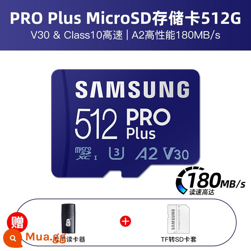 Thẻ nhớ Samsung 512g DJI máy bay không người lái thẻ tf tốc độ cao chuyển đổi thẻ nhớ thẻ micro sd 1t - Đầu đọc thẻ miễn phí 512G (180M/s)