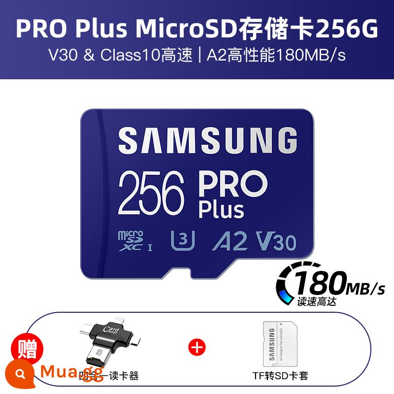 Thẻ nhớ Samsung 512g DJI máy bay không người lái thẻ tf tốc độ cao chuyển đổi thẻ nhớ thẻ micro sd 1t - 256G (180M/s) + đầu đọc thẻ bốn trong một đa chức năng