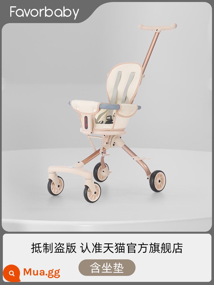 Favourbaby Đi Bộ Cho Bé Hiện Vật Đi Xe Đẩy Cho Bé Đèn Gấp Cho Bé Xe Búp Bê Có Thể Ngồi Nằm - B2-Mẫu sang trọng nhẹ hạng bạch kim [bao gồm đệm ngồi] dây đai an toàn năm điểm