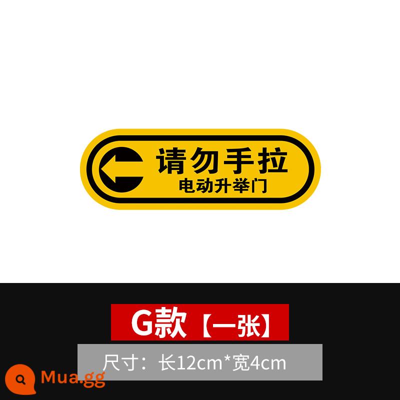 Nhãn dán cảnh báo cửa sau điện, không kéo bằng tay, miếng dán phản quang cửa nâng điện, nhãn dán xe nhắc nhở cửa nâng điện - Loại G vui lòng không kéo bằng tay, màu vàng dẹt (mua 2 tặng 1, tùy chọn)