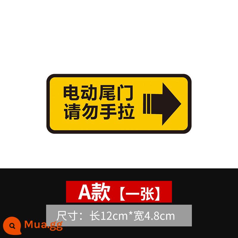 Nhãn dán cảnh báo cửa sau điện, không kéo bằng tay, miếng dán phản quang cửa nâng điện, nhãn dán xe nhắc nhở cửa nâng điện - Mẫu A cốp điện, mũi tên chỉ sang phải (mua hai tặng một, tùy chọn)