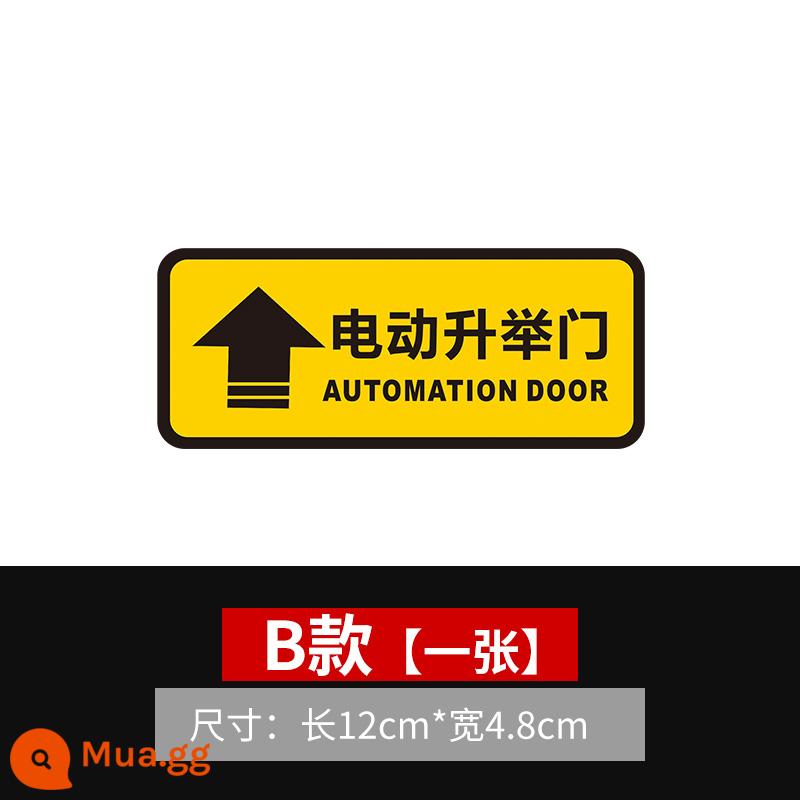 Nhãn dán cảnh báo cửa sau điện, không kéo bằng tay, miếng dán phản quang cửa nâng điện, nhãn dán xe nhắc nhở cửa nâng điện - Cổng nâng điện Model B (mua 2 tặng 1, tùy chọn)