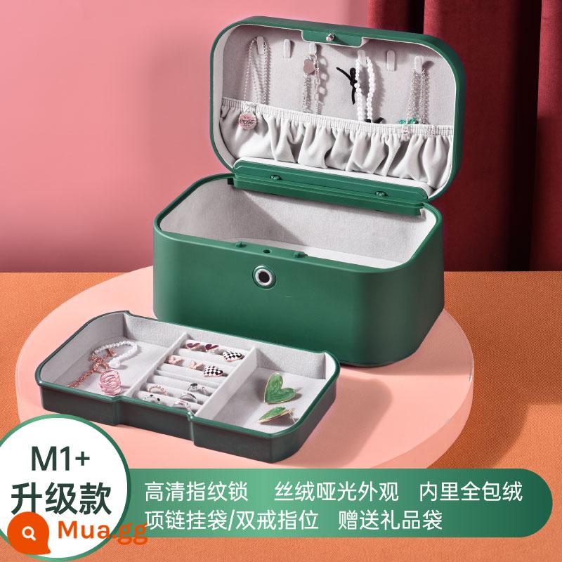 God Finger Treasure Box vân tay Hộp trang sức khóa 2022 Tay mới -Jewelry Code Storage Trang sức an toàn - Mẫu sang trọng nhẹ nhàng-Rừng Na Uy (xanh đậm) Gợi ý quà tặng