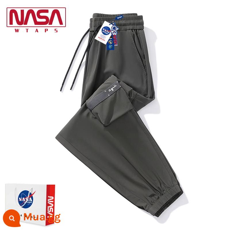 NASA WTAPS cửa hàng hàng đầu mùa thu và mùa đông quần nam và nữ rời cộng với nhung thể thao dày cotton quần vài quần âu triều - N277K009 Xanh quân đội (Phong cách mỏng lụa lạnh mùa hè)