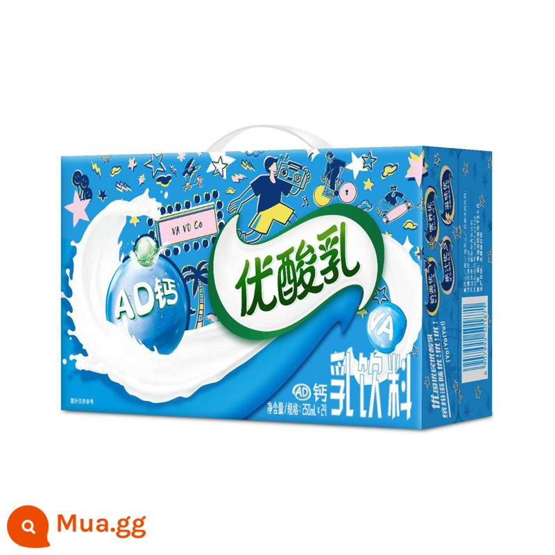 Sữa chua Yili AD Canxi Nguyên chất Dâu Việt quất 250ml*24 Hộp Sữa FCL Thức uống Sữa dành cho Người lớn dành cho Học sinh - Sữa Chua Tháng 9 AD Canxi 250ml*24 hộp