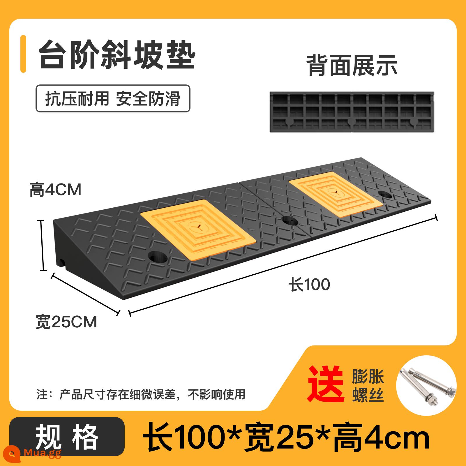 Thảm dốc hộ gia đình lề đường cao su vượt ngưỡng bậc thang ven đường ô tô lên dốc ngưỡng tốc độ va chạm thảm hình tam giác - Phim khiêu dâm 100*25*4