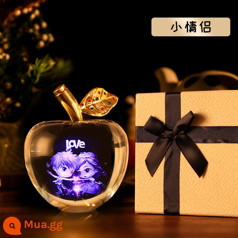 Ping An Night Quà tặng Ngày Giáng sinh tặng cho các cô gái, trẻ em, bạn gái, cô gái sinh viên, chàng trai Creative Crystal Apple Hộp quà tặng - Cặp đôi nhỏ hộp bình thường