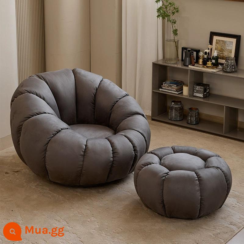 Sofa Lười Bí Ngô Ghế Tất Nam Đơn Thịt Cừu Nhung Phòng Ngủ Dễ Thương Ban Công Cổ Bắc Âu Ghế Sofa Nhỏ - Bầu trời đầy sao màu xám (da lộn) có thể xoay + bàn đạp