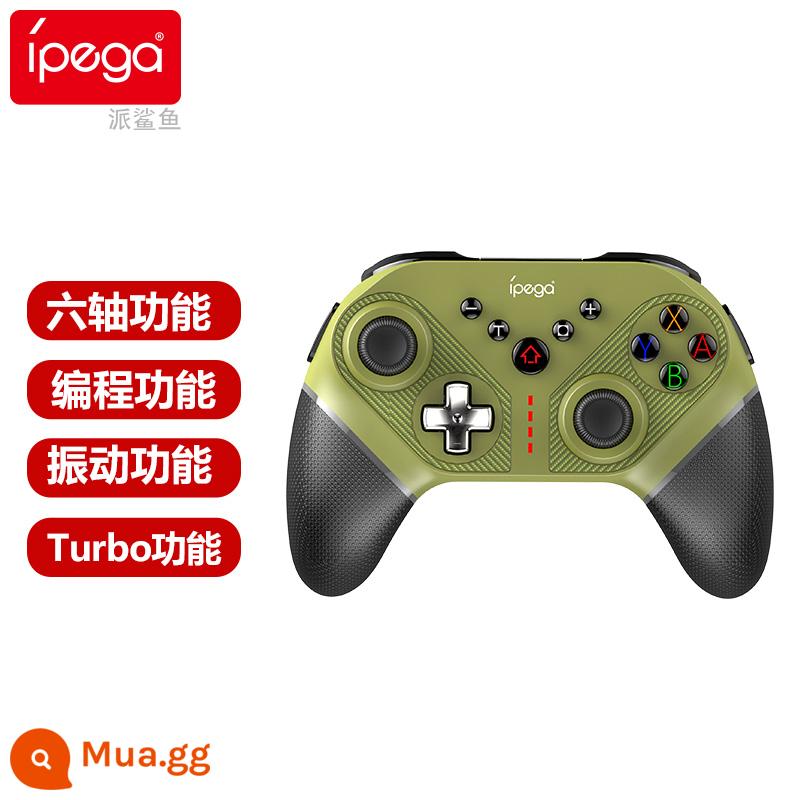 Tay cầm chơi game Pishark PG-SW038switch với thiết kế lập trình chức năng rung không dây hỗ trợ tay cầm chơi game máy tính NS/P3/Android Mario Kart Zelda The Rise of the Monster Hunter - Quân đội xanh