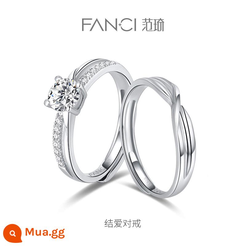 Fanci Fan Qi Trang Sức Bạc Cặp Nhẫn Mở Niche Light Nhẫn Sang Trọng Nhẫn Đơn Nữ Siêu Liên Kết 1 Quà Tặng Lễ Tình Nhân - chiếc nhẫn tình yêu