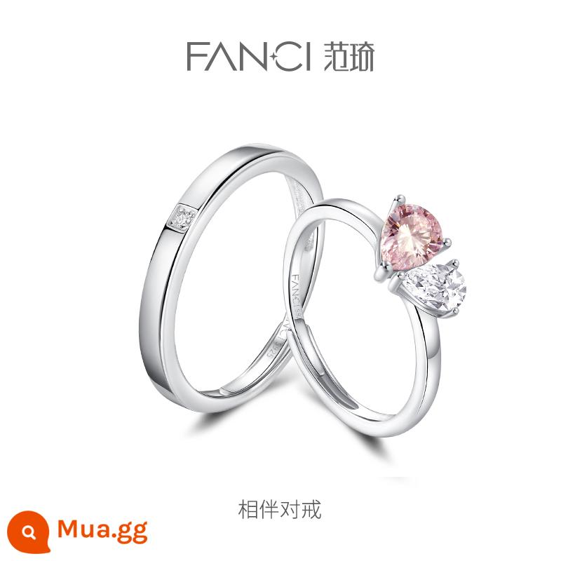 Fanci Fan Qi Trang Sức Bạc Cặp Nhẫn Mở Niche Light Nhẫn Sang Trọng Nhẫn Đơn Nữ Siêu Liên Kết 1 Quà Tặng Lễ Tình Nhân - Kèm theo nhẫn trao đổi của cặp đôi