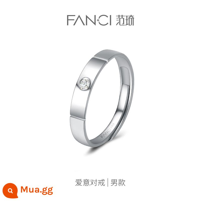 Fanci Fan Qi Trang Sức Bạc Cặp Nhẫn Mở Niche Light Nhẫn Sang Trọng Nhẫn Đơn Nữ Siêu Liên Kết 1 Quà Tặng Lễ Tình Nhân - Tình yêu (nhẫn nam)