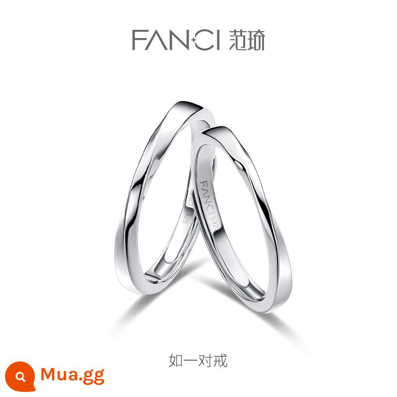 Fanci Fan Qi Trang Sức Bạc Cặp Nhẫn Mở Niche Light Nhẫn Sang Trọng Nhẫn Đơn Nữ Siêu Liên Kết 1 Quà Tặng Lễ Tình Nhân - như một cặp nhẫn