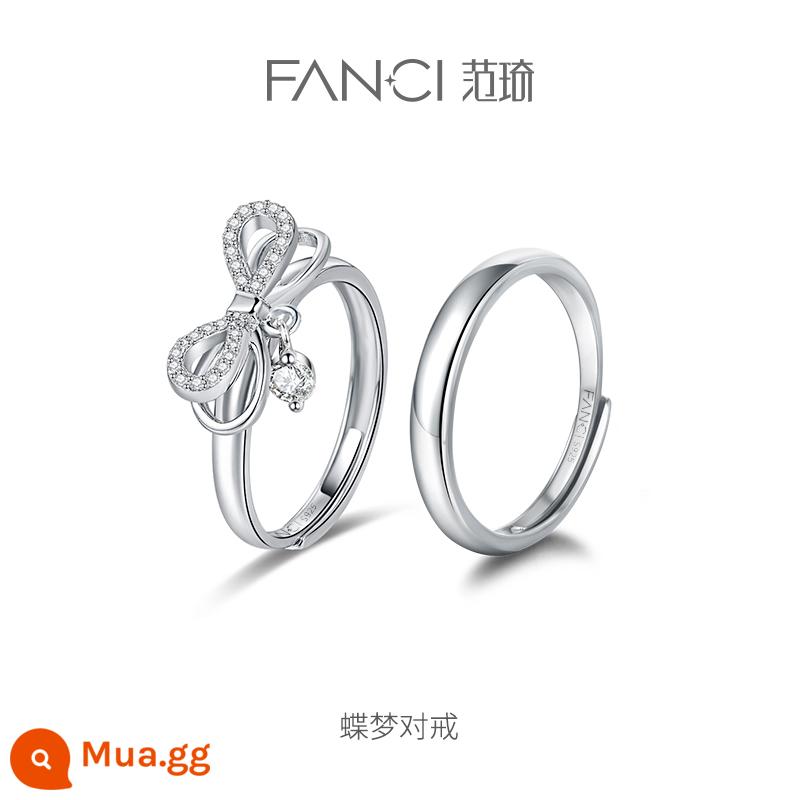 Fanci Fan Qi Trang Sức Bạc Cặp Nhẫn Mở Niche Light Nhẫn Sang Trọng Nhẫn Đơn Nữ Siêu Liên Kết 1 Quà Tặng Lễ Tình Nhân - chiếc nhẫn giấc mơ bướm