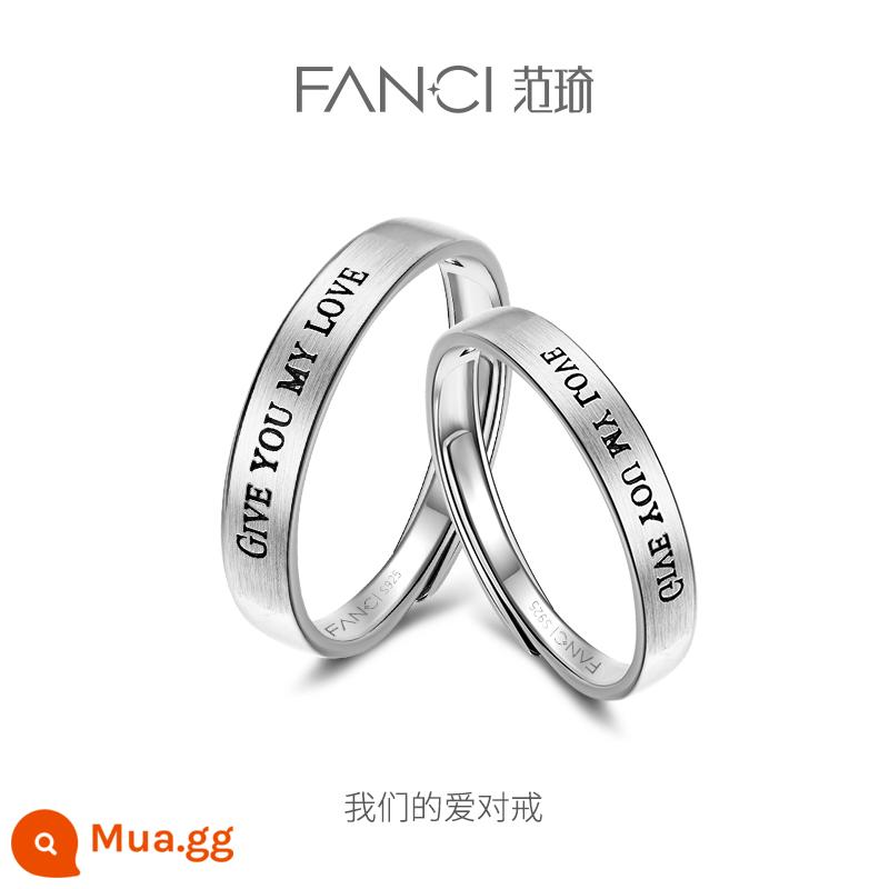 Fanci Fan Qi Trang Sức Bạc Cặp Nhẫn Mở Niche Light Nhẫn Sang Trọng Nhẫn Đơn Nữ Siêu Liên Kết 1 Quà Tặng Lễ Tình Nhân - tình yêu của chúng ta