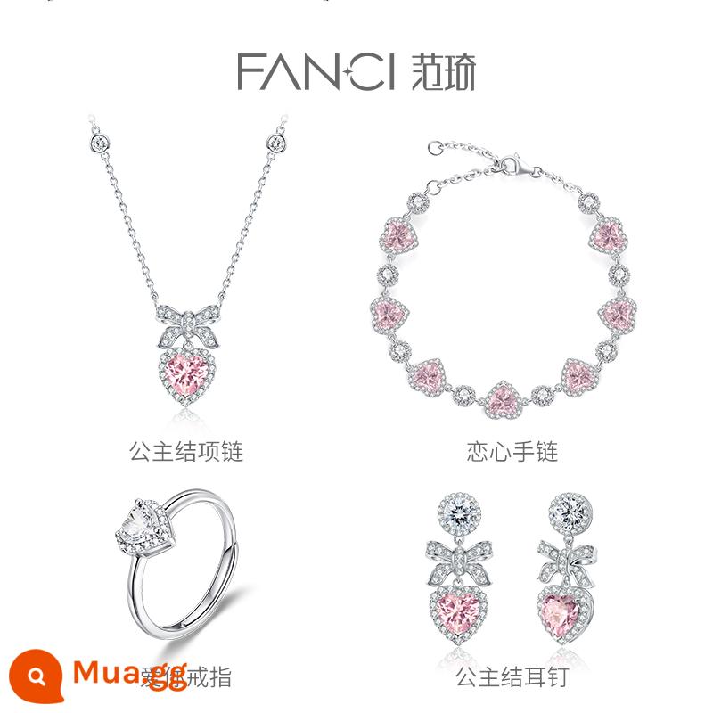 Trang sức bạc Fanci Fan Qi [Dòng Smart Knot] Vòng cổ thắt nút công chúa của Ju Jingyi cùng kiểu dành cho nữ nhẹ nhàng và sang trọng - Bộ 4 nút thắt công chúa