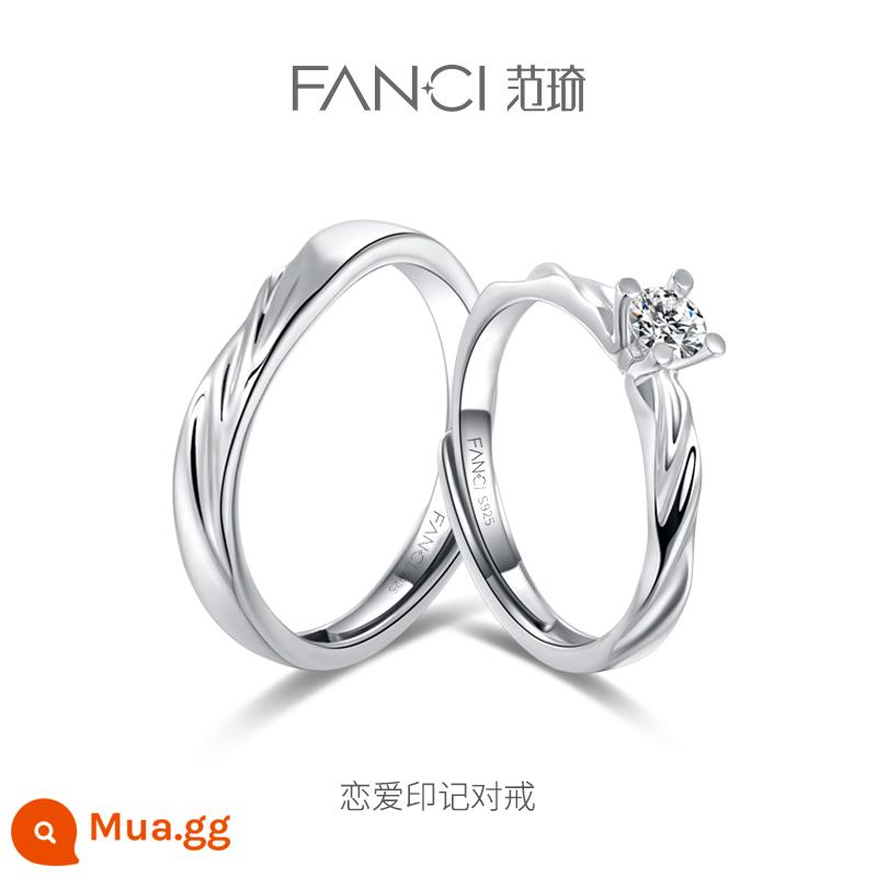 Fanci Fan Qi Trang Sức Bạc Cặp Nhẫn Mở Niche Light Nhẫn Sang Trọng Nhẫn Đơn Nữ Siêu Liên Kết 1 Quà Tặng Lễ Tình Nhân - Nhẫn ghép đôi dấu ấn tình yêu