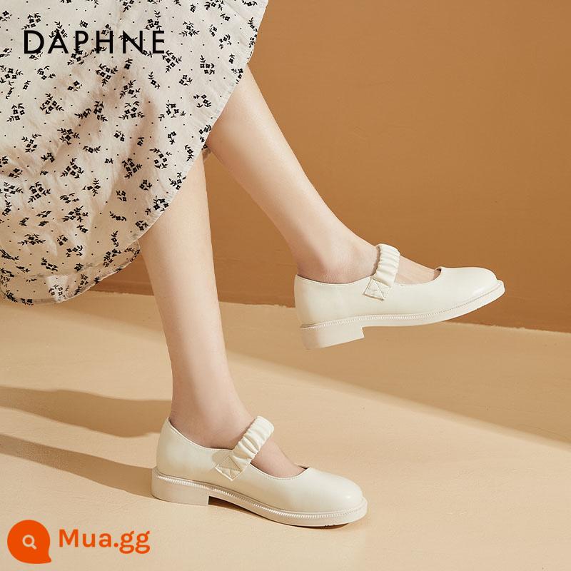 Daphne Giày Thời Trang Nữ Xuân Thu 2023 Mới Đa Năng Giày Loaf Giày Mary Jane Giày Công Sở - 1251 mét trắng