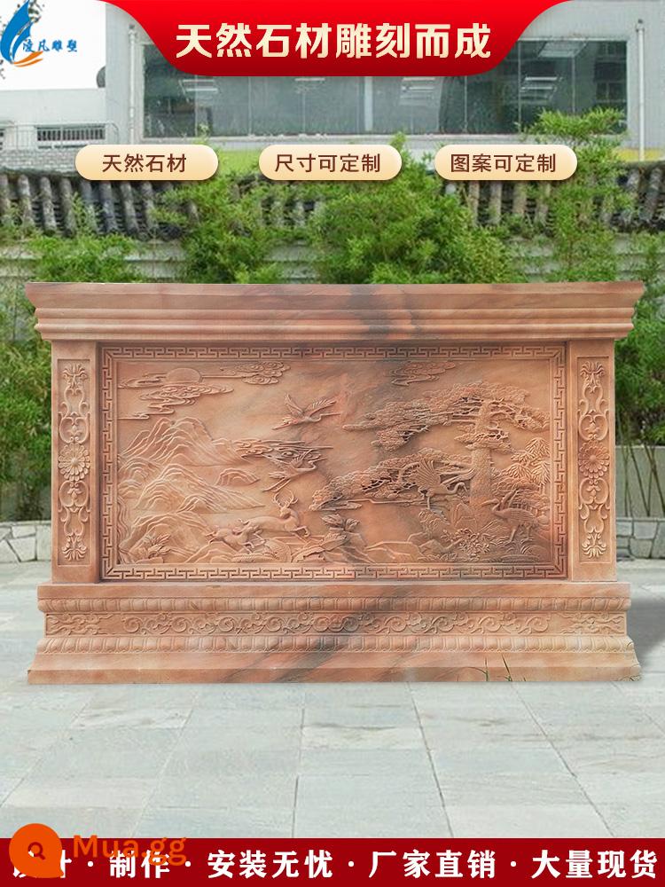 Đá chạm khắc bóng tường màu xanh lá cây Cứu trợ bức tranh tường Han White Jade Shadow Wall Hoàng hôn Red Courtyard Garden Porch Cứu trợ bằng đá cẩm thạch - đường kính 1,8 mét