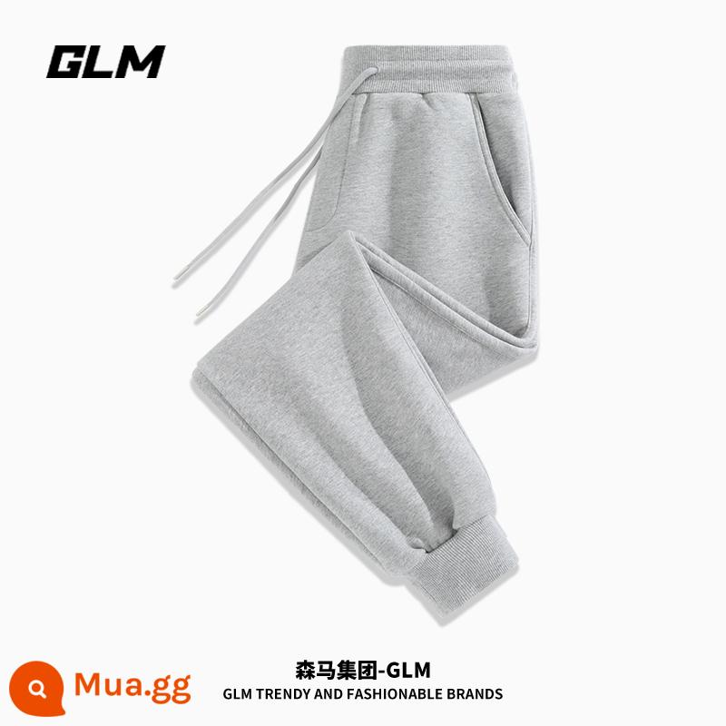 Tập Đoàn Semir Thương Hiệu GLM Lambswool Quần Nam Mùa Đông Plus Nhung Dày Quần Nam Quần Thể Thao - [Vải dày 320G] Màu xám #GL trơn