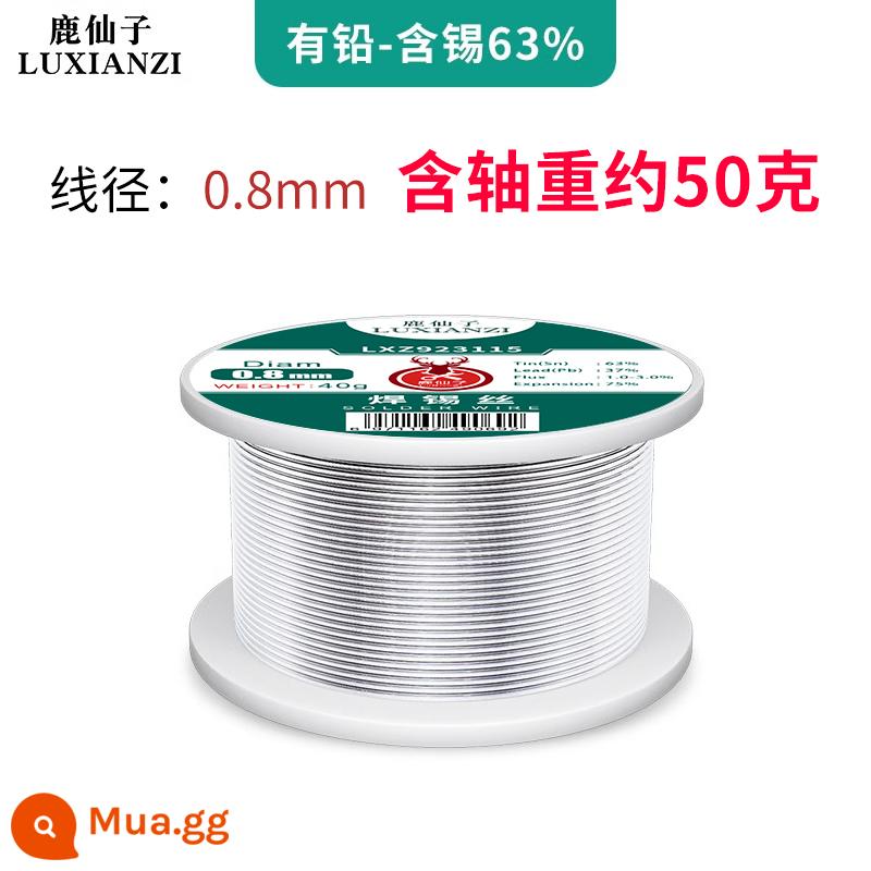 Hươu Tiên có dây hàn chì 0.8mm chứa nhựa thông không sạch điện hàn dây hộ gia đình bật lửa thép không gỉ - Hàm lượng thiếc cao 63% 0,8mm-40g