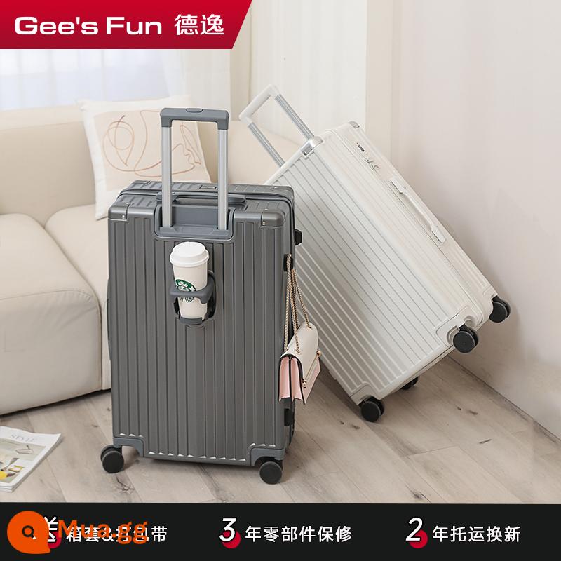 Deyi Vali Nữ Đa Năng Bánh Xe Đẩy Ốp Lưng Nam Lên Máy Bay 20 Dày Công Suất Lớn 26 Inch Mật Khẩu Bao Da Du Lịch - Dreamer Pro (dây kéo nhẹ + ngăn đựng cốc nâng cấp + túi treo) súng màu xám