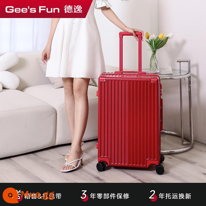 Deyi Vali Nữ Đa Năng Bánh Xe Đẩy Ốp Lưng Nam Lên Máy Bay 20 Dày Công Suất Lớn 26 Inch Mật Khẩu Bao Da Du Lịch - Dreamer (Khóa Kéo Nhẹ) Màu Đỏ