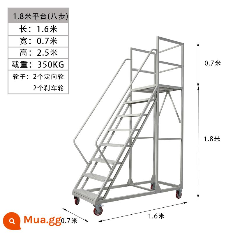 Xe tăng dần di động kệ kho kho kho thang nền tảng tăng dần di động siêu thị bốc xếp thang kiểm đếm - Thang sàn dày 1,8m