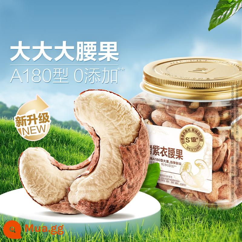 【BESTORE-Hạt Điều Vỏ Tím 500g】Hạt Điều Việt Nam Vỏ Tím Hạt Điều Nướng Muối Nguyên Hộp - (Chiên không muối) Hạt điều tím A180 500gx1 lon